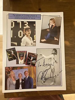 Nadia Comaneci Autograph Signed 8.5”x11” Photo Olympic Gymnast First Perfect 10 • $25