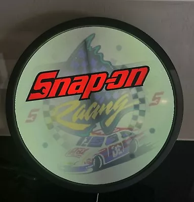 Vintage Snap-On Tools Racing Hologram Shop Light Up 15” Clock Sign *WORKING* • $119