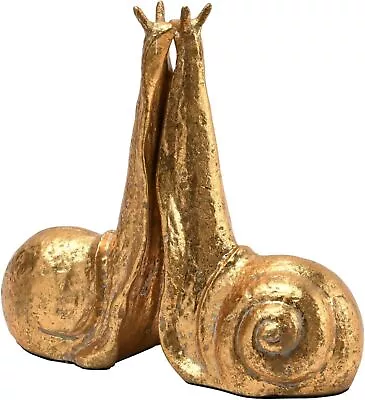 Decorative Distressed Cast Metal Snail Bookends Gold Set Of 2 • $51.29