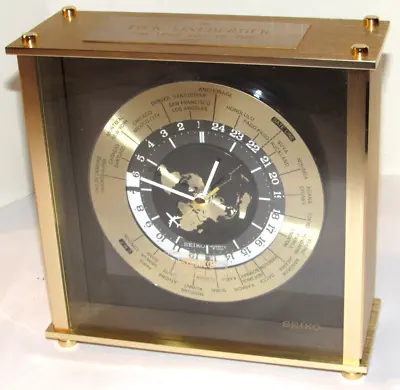 Vtg 1993 Seiko World Quartz Clock/airplane Second Hand! Works-needs Battery Clip • $168.59