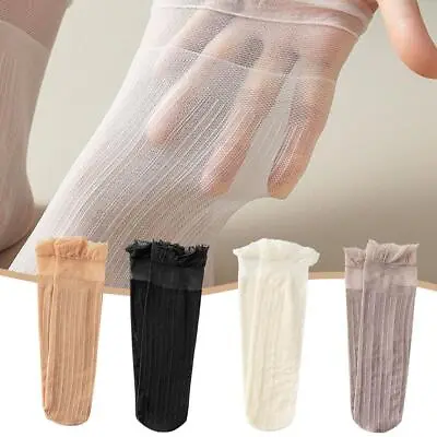 $1.47 • Buy Velvet Woman Socks Ultra-thin Transparent Lace Frilly Ruffle Socks Women Sock/