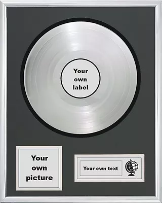 £129.99 • Buy Your Own Personalised 12  Platinum / Silver Disc Lp Record Award Presentation