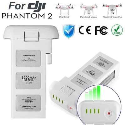 $144.41 • Buy 2x Replacement For DJI Phantom 2 Vision 2+ RC Drone Flight Battery Pack 5200mAh