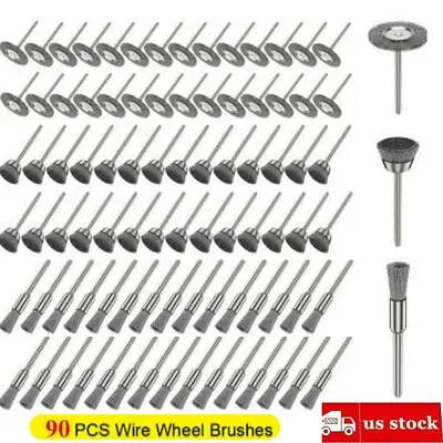 90X Stainless Steel Wire Brush Set Dremel Tool Rotary Die Grinder Removal Wheel • $17.10