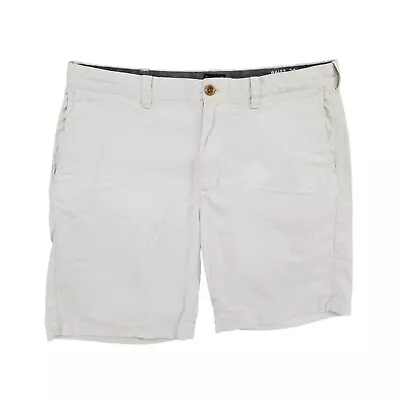 J.CREW Stretch Chino Shorts Mens Light Khaki Cotton Flat Front 9  Inseam Size 34 • $13.99