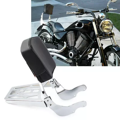Sissy Bar Backrest +Luggage Rack W/ Pad For Victory Vegas Kingpin 2003-Up Chrome • $173.52