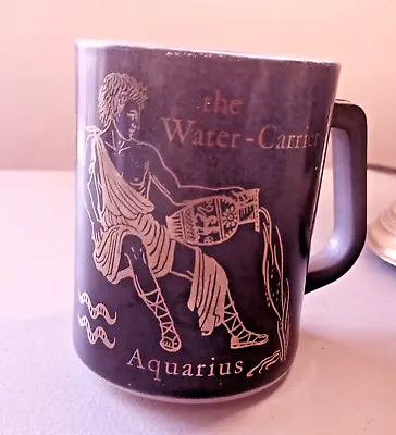 Vintage Federal Glass Zodiac Series AQUARIUS Mug - Astrology Horoscope Signs • $18