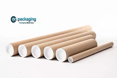 £9.85 • Buy Strong Cardboard Postal Tubes A4 A3 A2 A1 Large Letter PIP With Plastic End Cap 