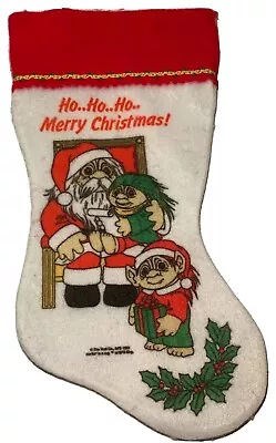 The Troll Co Vintage Christmas Stocking Ho Ho Ho Merry Christmas Troll Santa 15” • $24