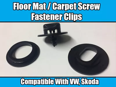 2x CLIPS For VW SKODA FLOOR MAT CARPET BLACK PLASTIC SCREW FASTENER LOCK • $4.26