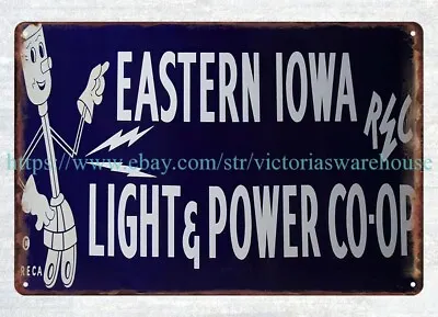 Eastern Iowa Light And Power Co-op Metal Tin Sign Interior Decoration • $18.95