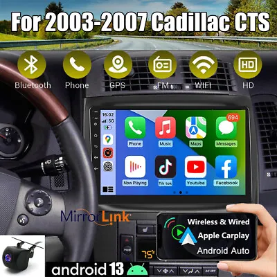 Android 13 Apple Carplay Car Stereo Radio GPS Navi For 2003-2007 Cadillac CTS • $160.54