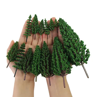 52pcs Model Pine Trees Green Plastic For Christmas Village O HO TT N Gauge • £15.99