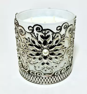 Bath & Body Works SNOWFLAKE 3-Wick Candle Holder Sleeve NWT Silver-tone • $13.50