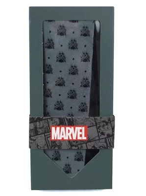 Black Panther Men's Tie 100% Silk Marvel Comics Disney Grey New In Box • $49.95