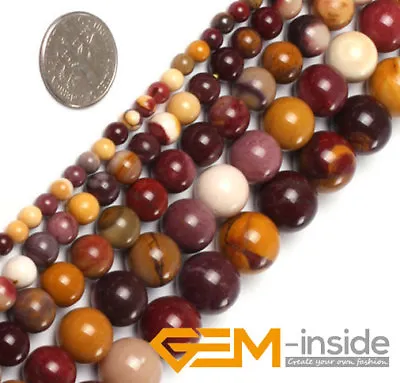 Natural Stone Mookaite Jasper Round Beads For Jewelry Making 15 4mm 6mm 8mm 10mm • $12.37