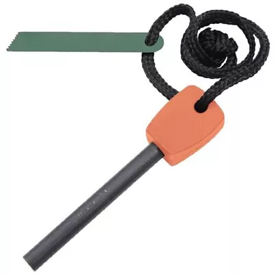 Emergency Survival Wilderness Magnesium Flint Fire Strike Starter Orange • $6.99