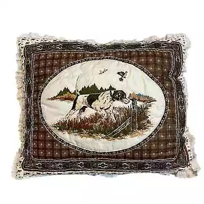 RARE Vintage Cranston Fabric Panel English Fox Hunting Dog Hounds Throw Pillow • $28