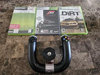 Xbox 360 Wireless Steering Wheel Racing Bundle Microsoft 1470 Tested Forza 2 3 • $40