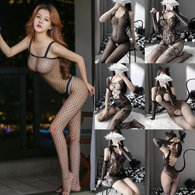 $5.84 • Buy Sexy Women Fishnet Bodysuit Lingerie One-piece Stocking Underwear Nightwear