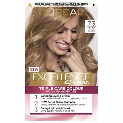 L'Oreal Excellence Creme Triple Care Colour 7.3 Natural Dark Golden Blonde • £12.73