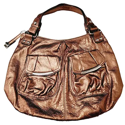 B. Makowsky  Bronze Metallic Soft Leather Shoulder Handbag Purse W/coin Holder • $43.99