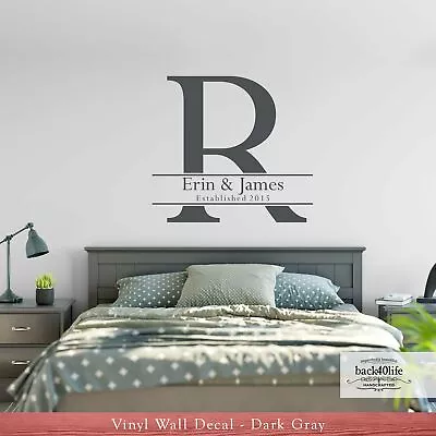 Monogram Initial And Name Vinyl Wall Decal (M-025) • $34.99