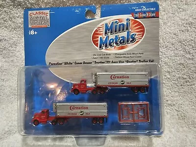 Mini Metals 1:160 Carnation White Super Power Tractor 32 Aero Van Reefer Trailer • $19.99