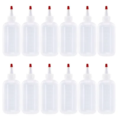 12 Pack Of 8oz (240mL) Plastic Boston Round Squeeze Bottles + Yorker Caps LDPE • $19.95