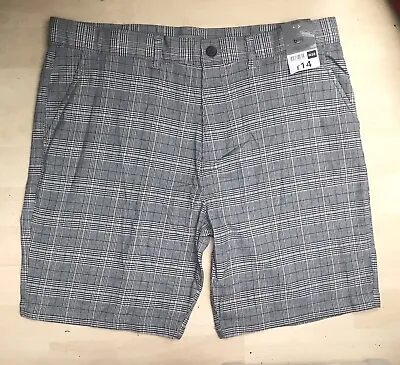 New George Size 38 Grey Check Men’s Shorts Cotton Rich Lightweight • £5.97