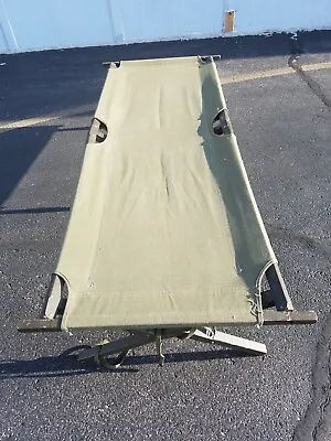 VINTAGE USED ORIGINAL KOREAN WAR FOLDING COT U.S.  ARMY Dated 1951. U.S. Stamp • $179.95