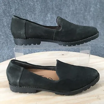 Me Too Shoes Womens 7 M Cairo Slip On Loafers Black Leather Round Toe Casual • $24.99