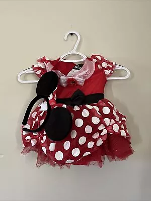 Disney Girls Size 2T Minnie Mouse Halloween Costume Outfit Ear Headband Glitter • $8.39