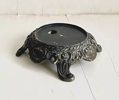 Vintage Cast Metal Table Lamp Base Stand Ornate Victorian Steampunk Shabby Chic • $24.99