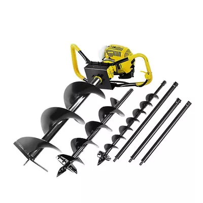 Giantz Post Hole Digger 80CC Petrol Drill Auger Borer Fence Extension Bits Set • $342.14