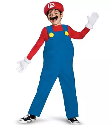 Super Mario Bros Deluxe MARIO Costume Size Child 7-8 MED Nintendo New & Gloves • $69.99