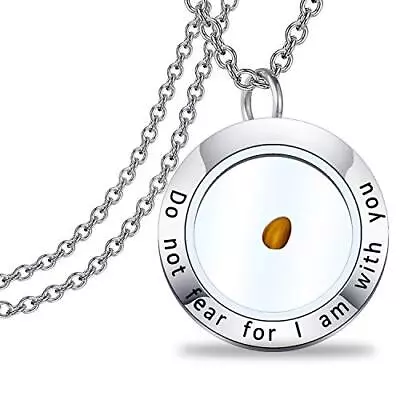 Mustard Seed Faith Necklace Seed Charm With Bible Verse Inscription Christian... • $23.29