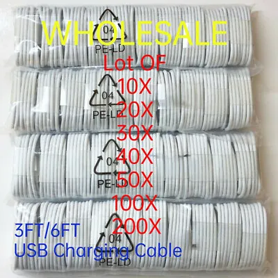 Wholesale Bulk Lot 10 -200 USB Sync/Charging Cable Fast Charger For IPhone XR X • $99.86