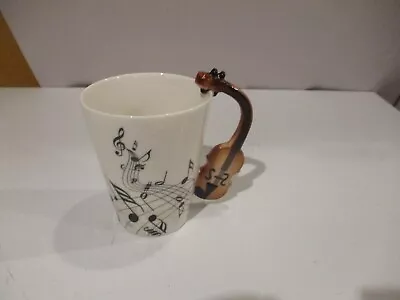 LanHong Violin Mug Ceramic Coffee Tea Cup W Handle Gift For Violinist Musicians • $17.99