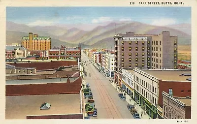 Park Street Butte MT Montana Vintage Linen Postcard D23 • $5.08