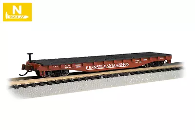 Bachmann N Scale ~ New 2024 ~ 52' Flat Car ~ Pennsylvania Railroad ~ 17353 • $21.72