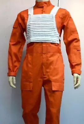 X-Wing Rebel Fighter Pilot Orange Jumpsuit + White Flak Vest Star Wars Costume • $32.40