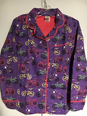 XS Munki Munki Bicycles Bikes Purple Long Sleeve Pajama Top • $12.95