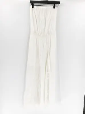 Vix Paula Hermanny Women's White Tube Top Maxi Beach Cover Up Dress Size M • $30