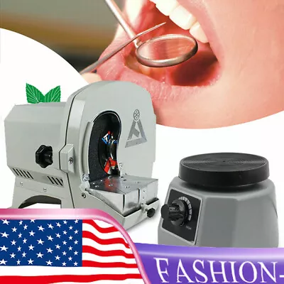 Wet Dental Model Trimmer Abrasive Machine Disc Wheel Lab Equipment + 4  Vibrator • $425