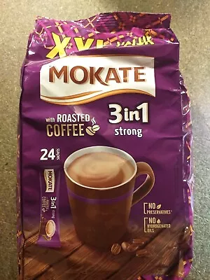 2X 24 Mokate 3 In 1 STRONG W/roasted Coffee Instant Coffee (48 Sachets ) CHEAP • £8.97