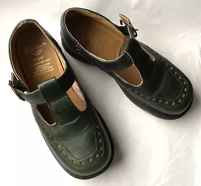 Rare Dr Martens Mary Jane Green Leather Made In England Stle 8306 Sz 5 UK 7 US • $110