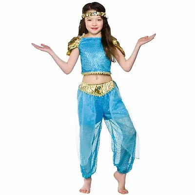 Girls Arabian Princess Costume Fancy Dress Up Party Halloween Outfit Kids Child • £12.39