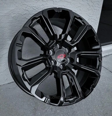 $1389 • Buy GLOSS BLACK SILVERADO/TAHOE Z71  Wheels  22X9  FITS: 2000-2023 Chevy Silverado