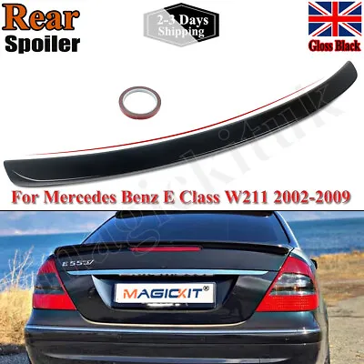 Gloss Black Rear Trunk Spoiler For Mercedes W211 E320 E350 2002-2009 AMG Style • £52.98